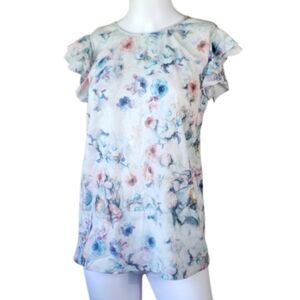 Vintage Beautiful Floral Colors Top Made in Turkey Size 10UK